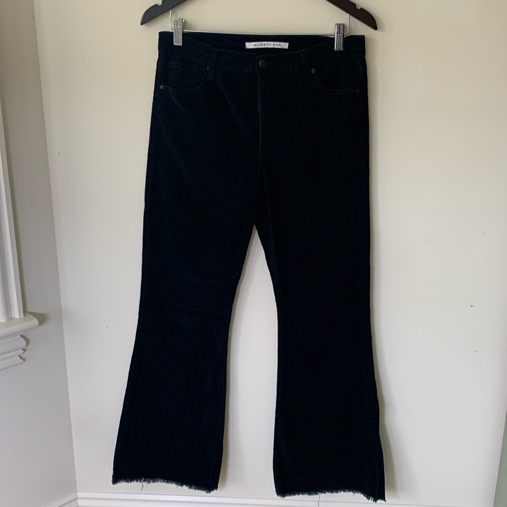 Celebrity Pink  corduroy, wide leg bootcut jeans, black SZ 11/30 women's  8